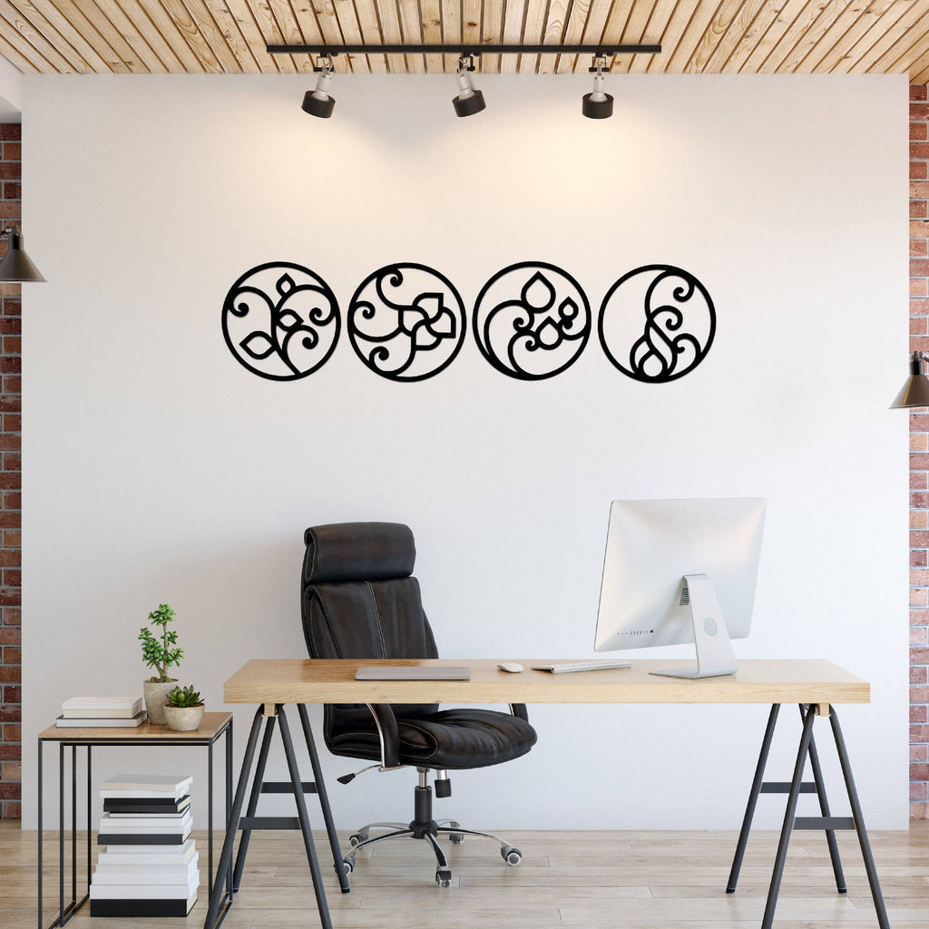 Four Circle Elements - Metal Wall Art - MetalPlex