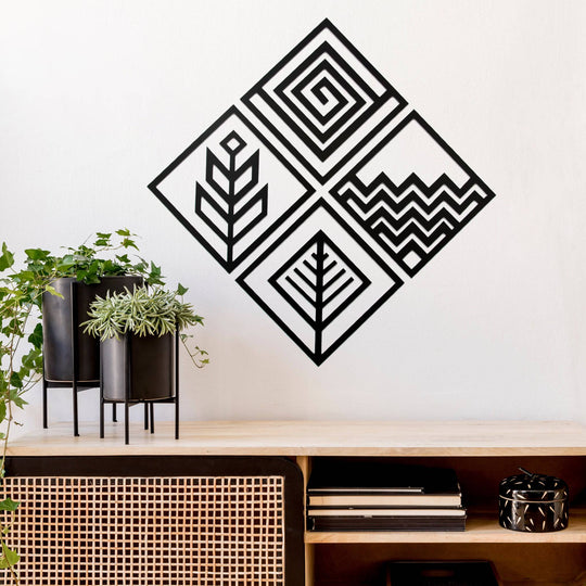 Four Elements Geometric - Metal Wall Art