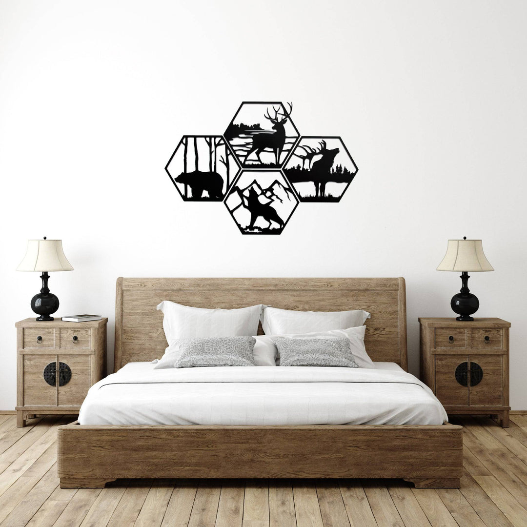 Four Wildlife Hexagon&