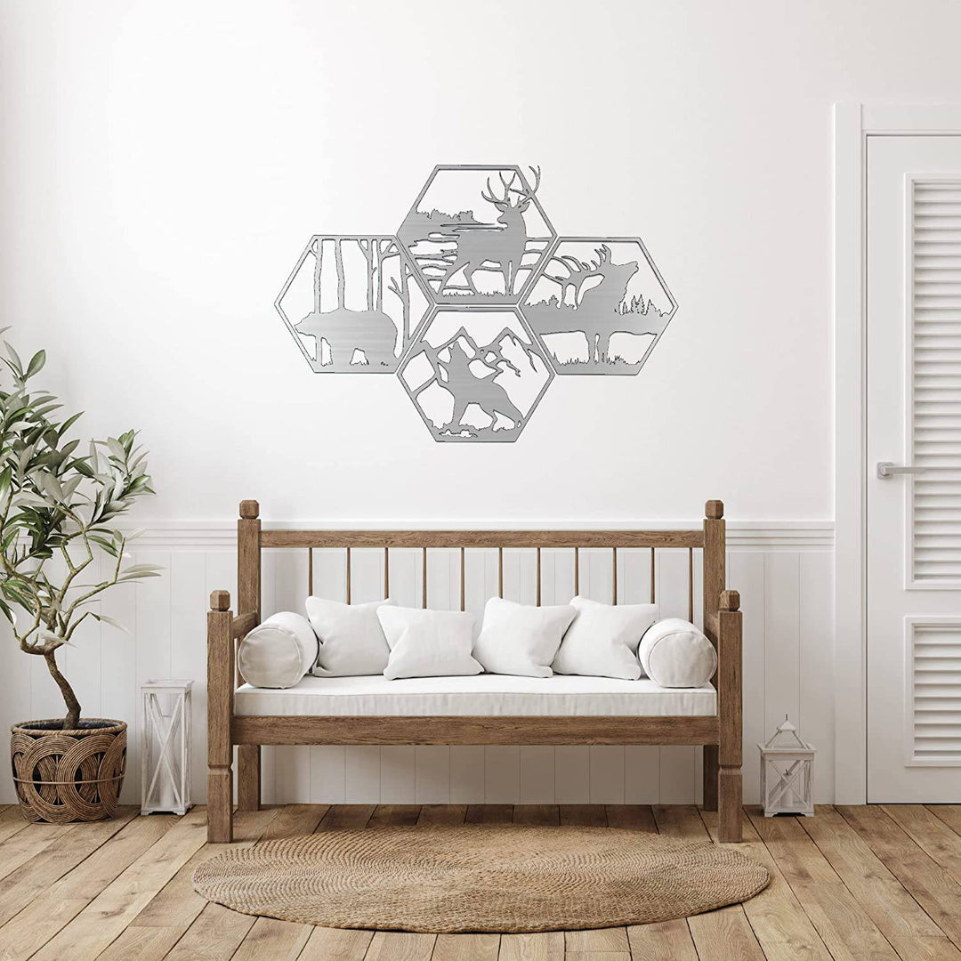 Four Wildlife Hexagon&