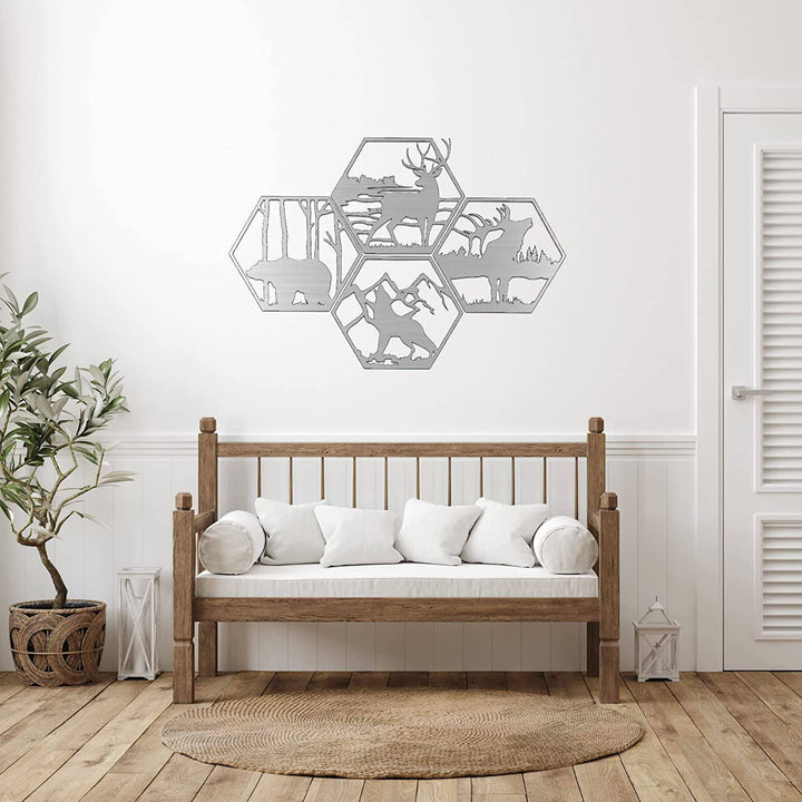 Four Wildlife Hexagon&