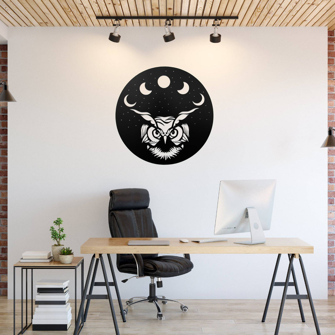 Moon Owl - Metal Wall Art - MetalPlex