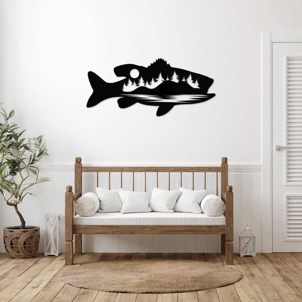 Bass Fish Design Alternative - Metal Wall Art - MetalPlex