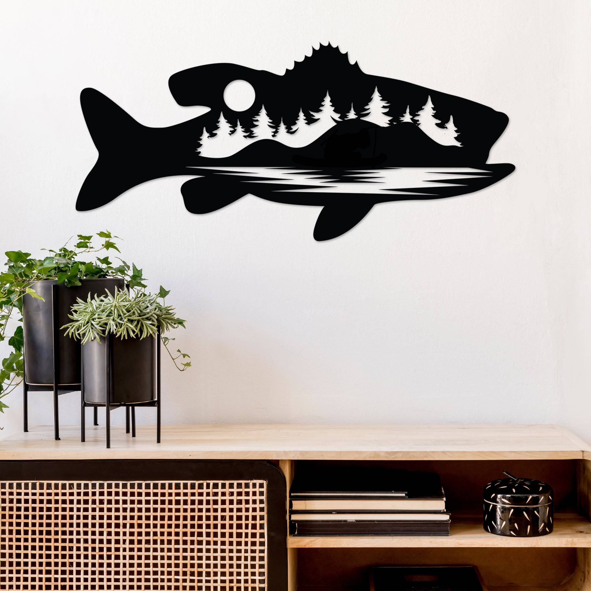 Bass Fish Design Alternative - Metal Wall Art