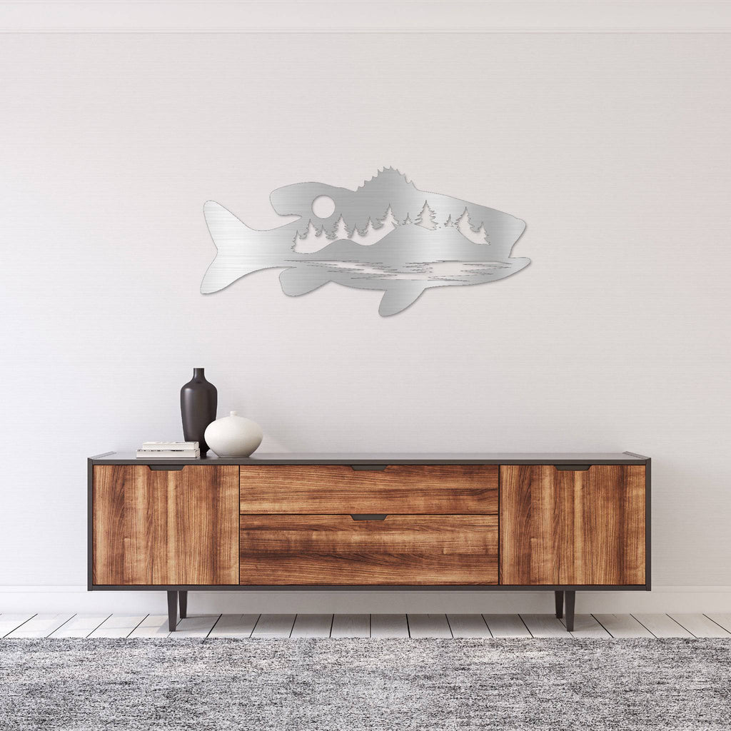 Bass Fish Design Alternative - Metal Wall Art - MetalPlex