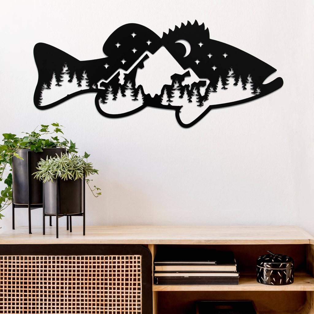 Bass Fish Design - Metal Wall Art - MetalPlex