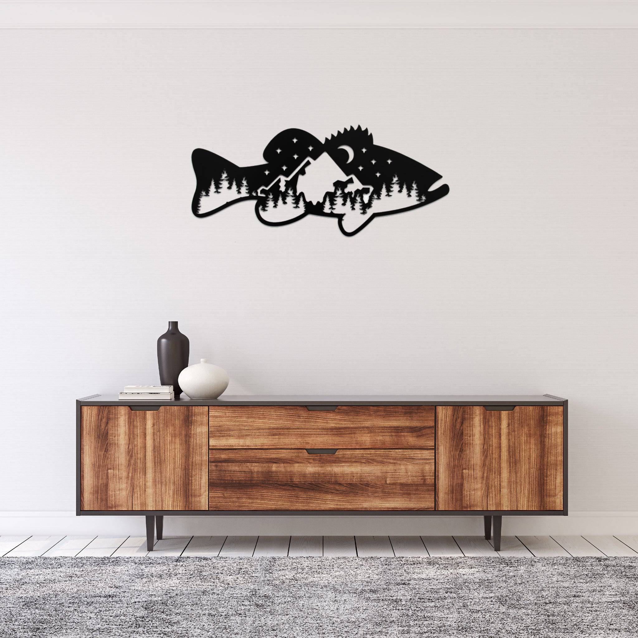 Bass Fish Design - Metal Wall Art