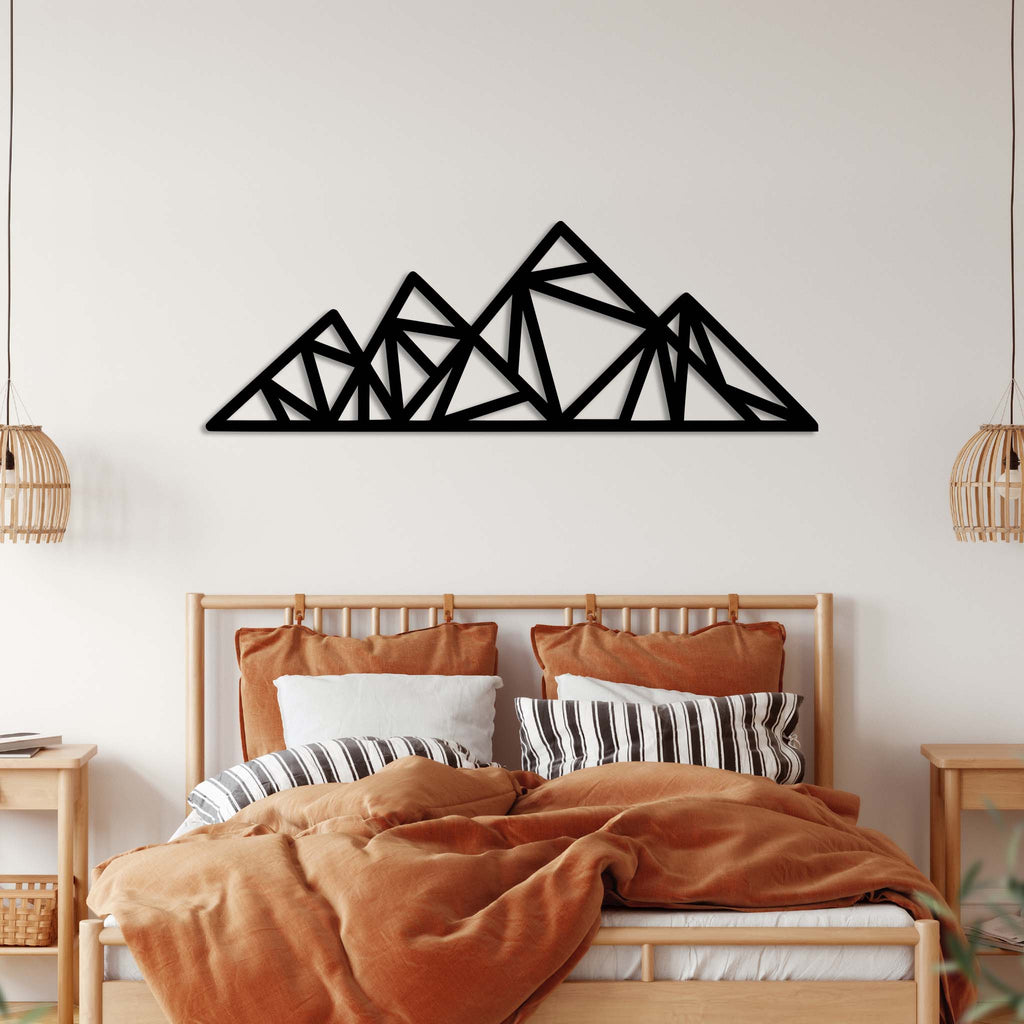 Geometric Triangle Mountains - Metal Wall Art - MetalPlex