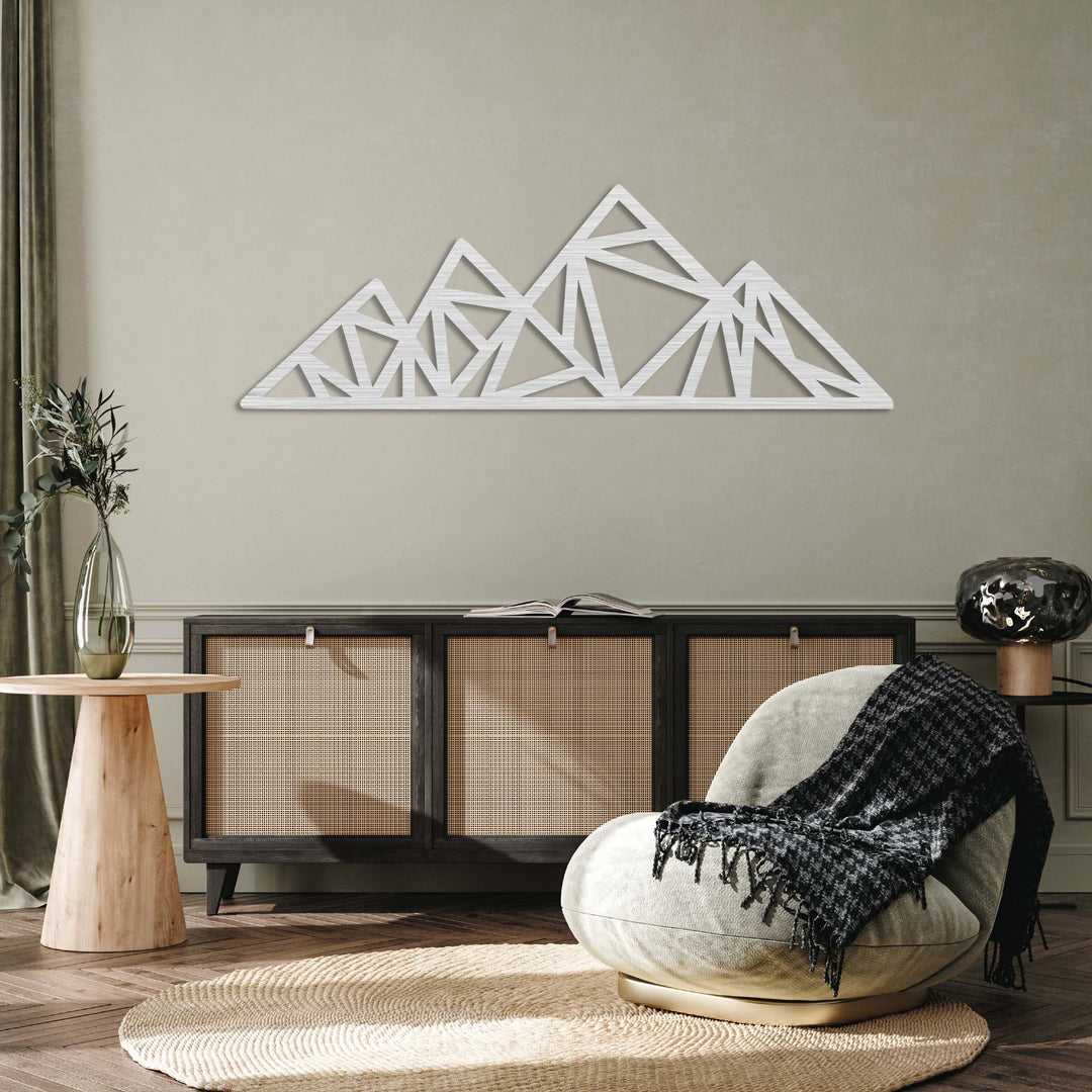Geometric Triangle Mountains - Metal Wall Art - MetalPlex