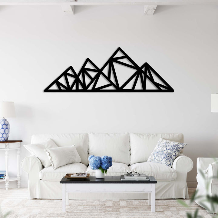 Geometric Triangle Mountains - Metal Wall Art - MetalPlex