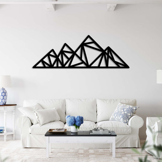 Geometric Triangle Mountains - Metal Wall Art