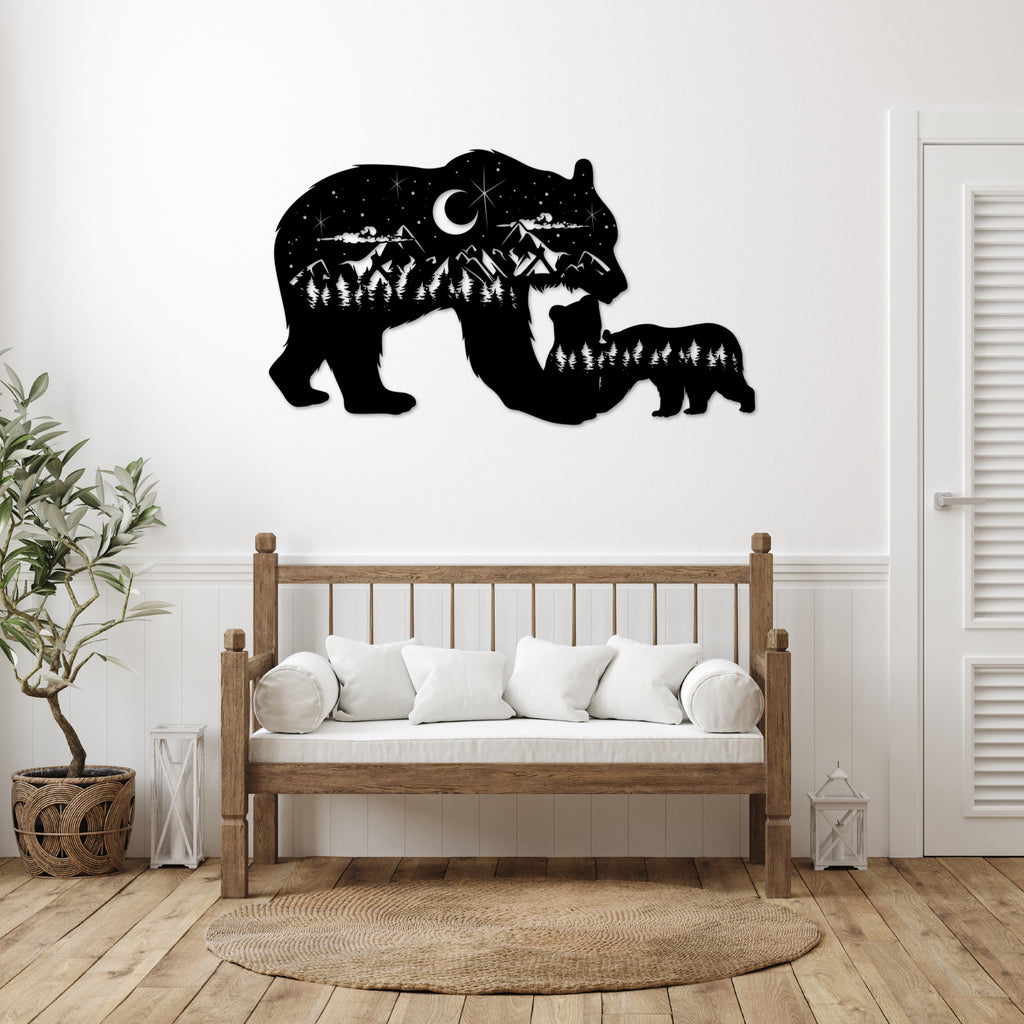 Bear Family - Metal Wall Art - MetalPlex