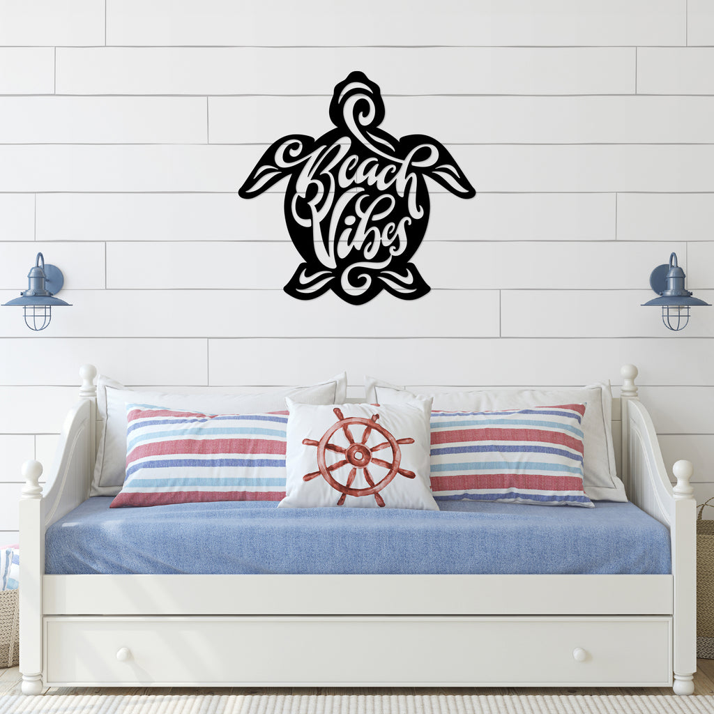 Beach Vibes Turtle - Metal Wall Art - MetalPlex