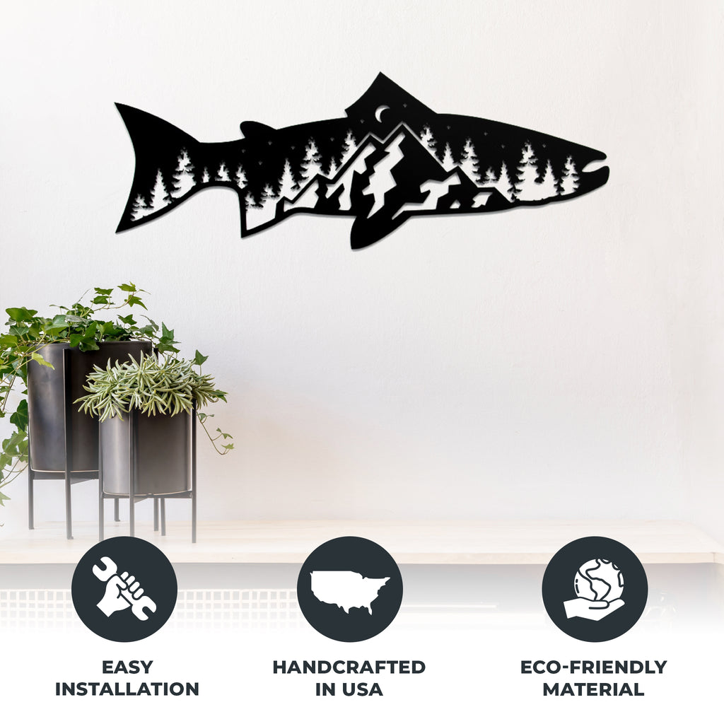 Trout Fish Design - Metal Wall Art - MetalPlex