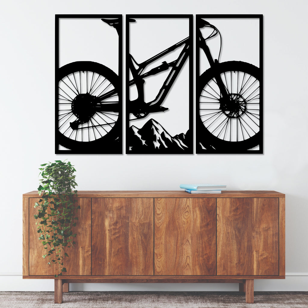 Mountain Bike (3 Piece) - Metal Wall Art - MetalPlex