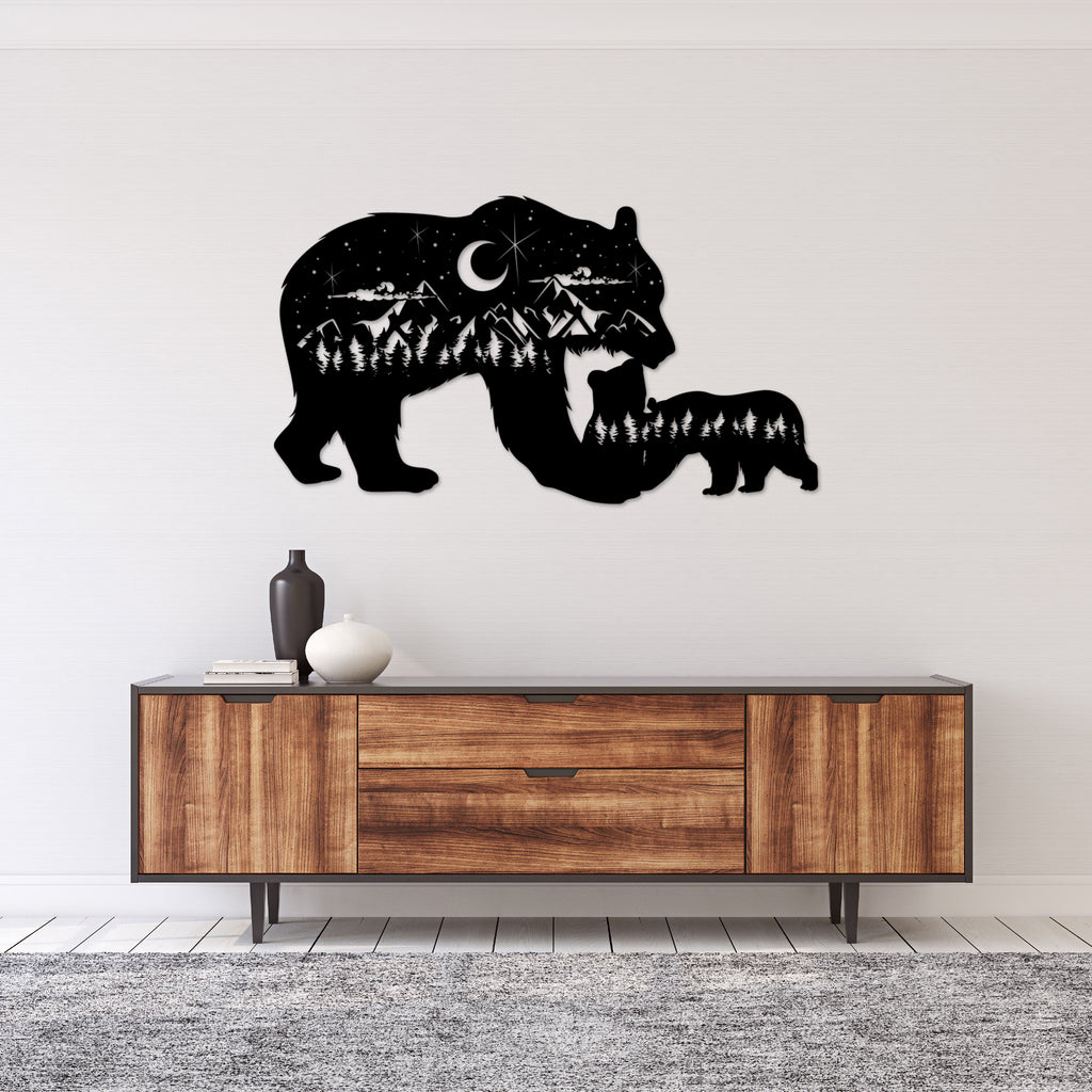 Bear Family - Metal Wall Art - MetalPlex