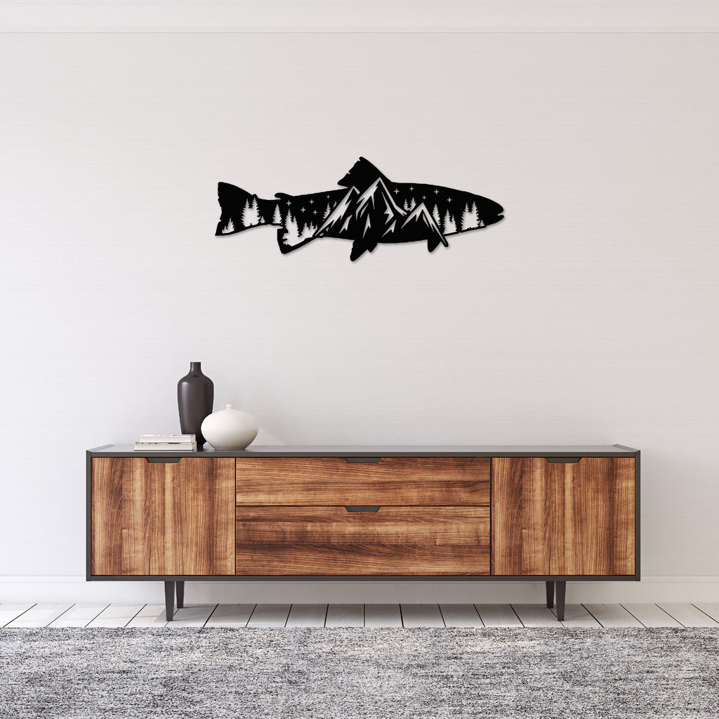 Trout Fish Design Alternative - Metal Wall Art - MetalPlex