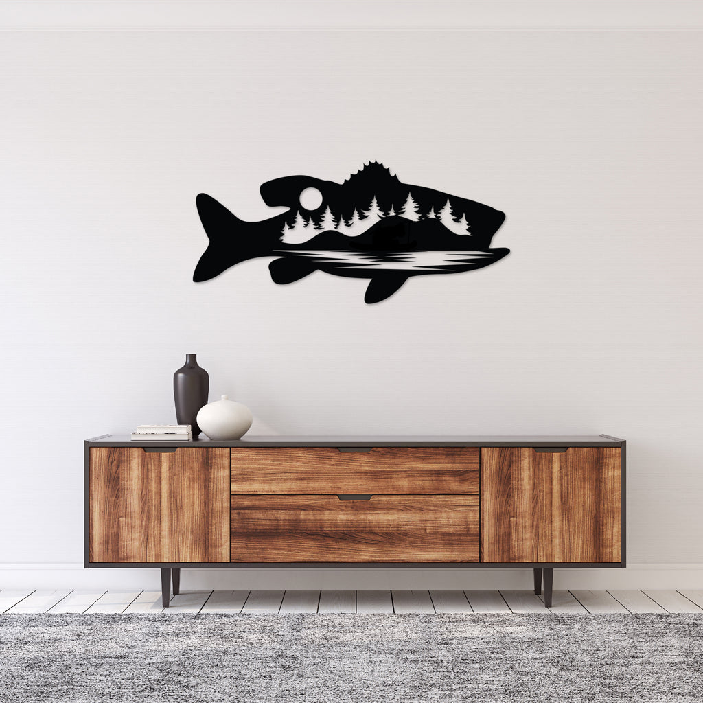 Bass Fish Design Alternative - Metal Wall Art - MetalPlex