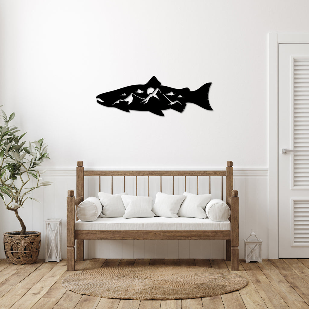 Salmon Fish Design Alternative - Metal Wall Art - MetalPlex