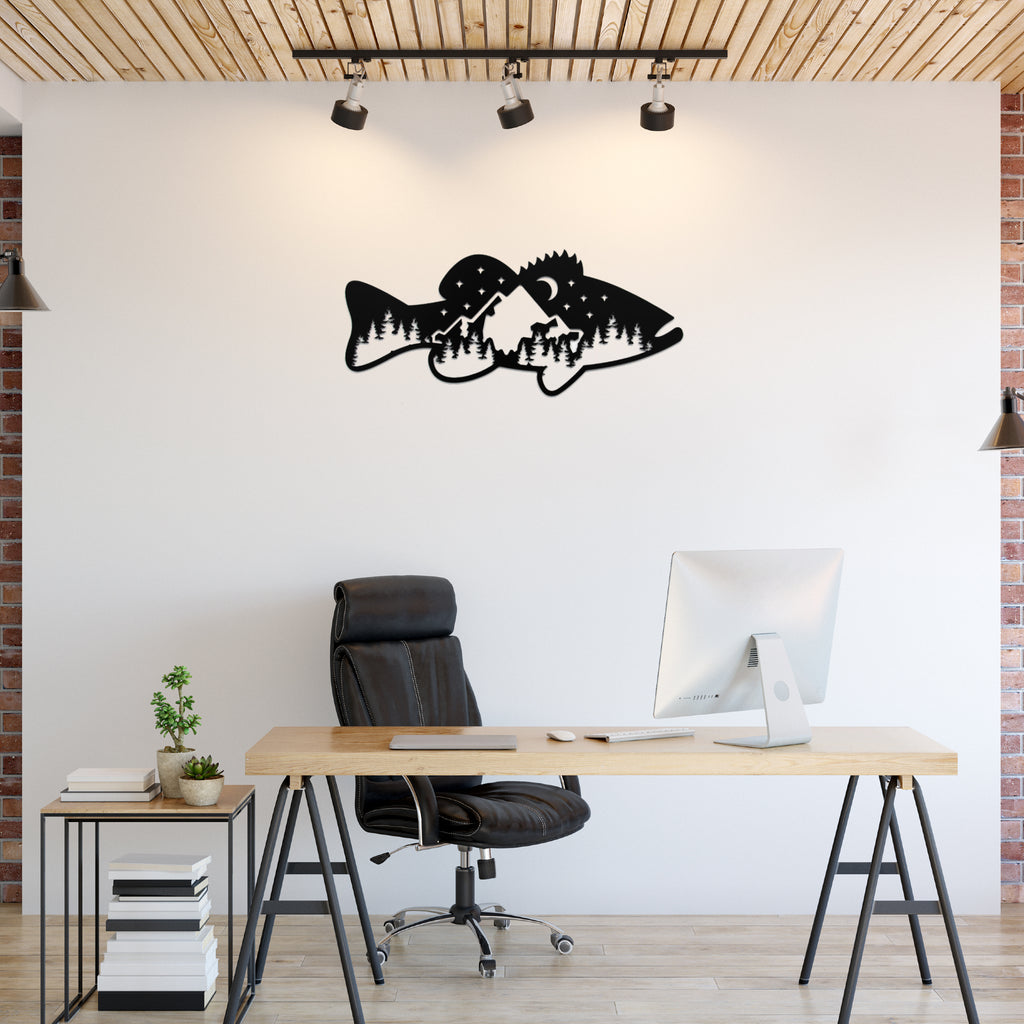 Bass Fish Design - Metal Wall Art - MetalPlex
