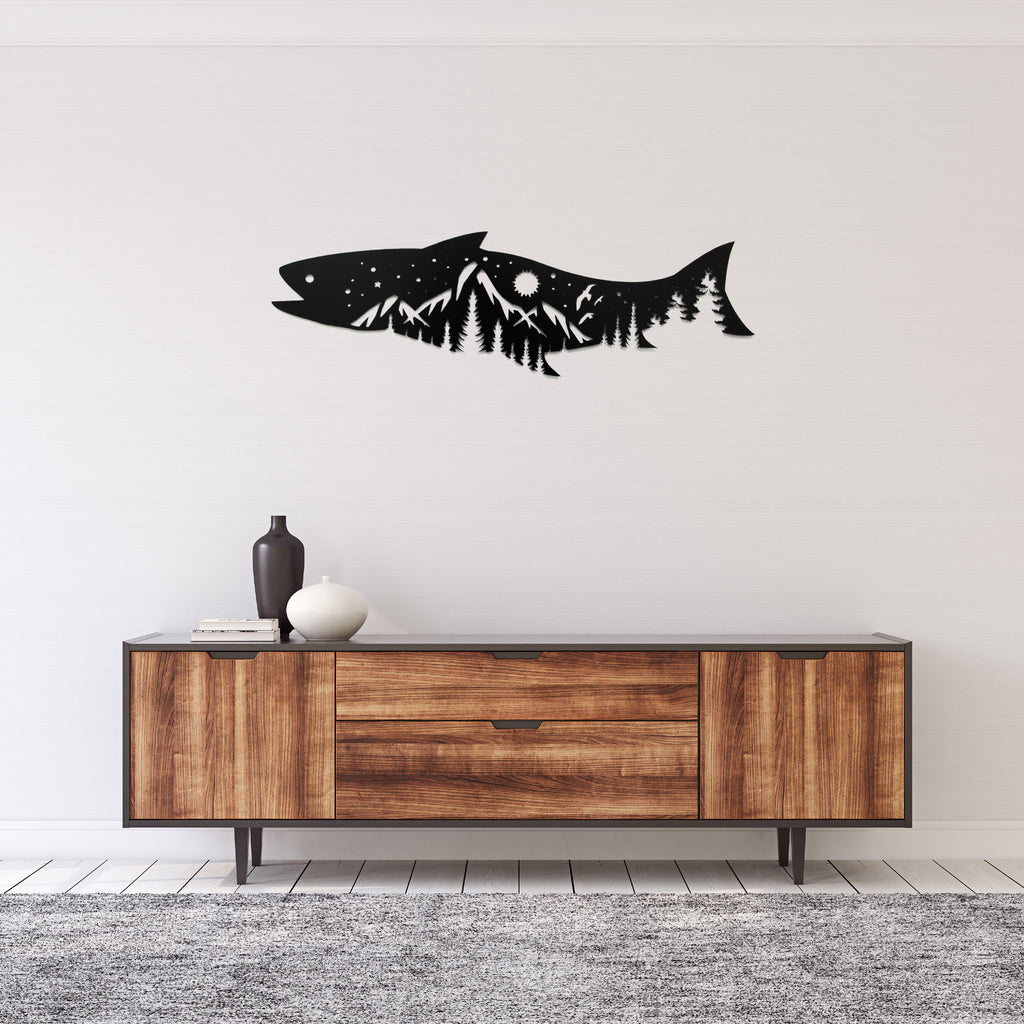 Salmon Fish Design - Metal Wall Art - MetalPlex