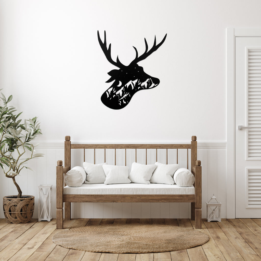 Deer Head Design - Metal Wall Art - MetalPlex