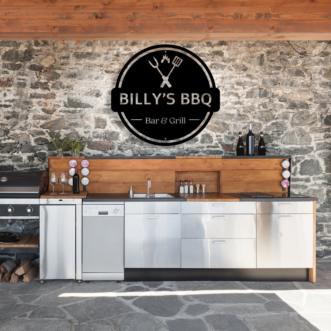Personalized Backyard BBQ Sign - Metal Wall Art - MetalPlex