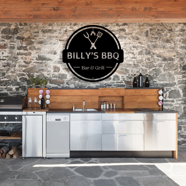Personalized Backyard BBQ Sign - Metal Wall Art - MetalPlex