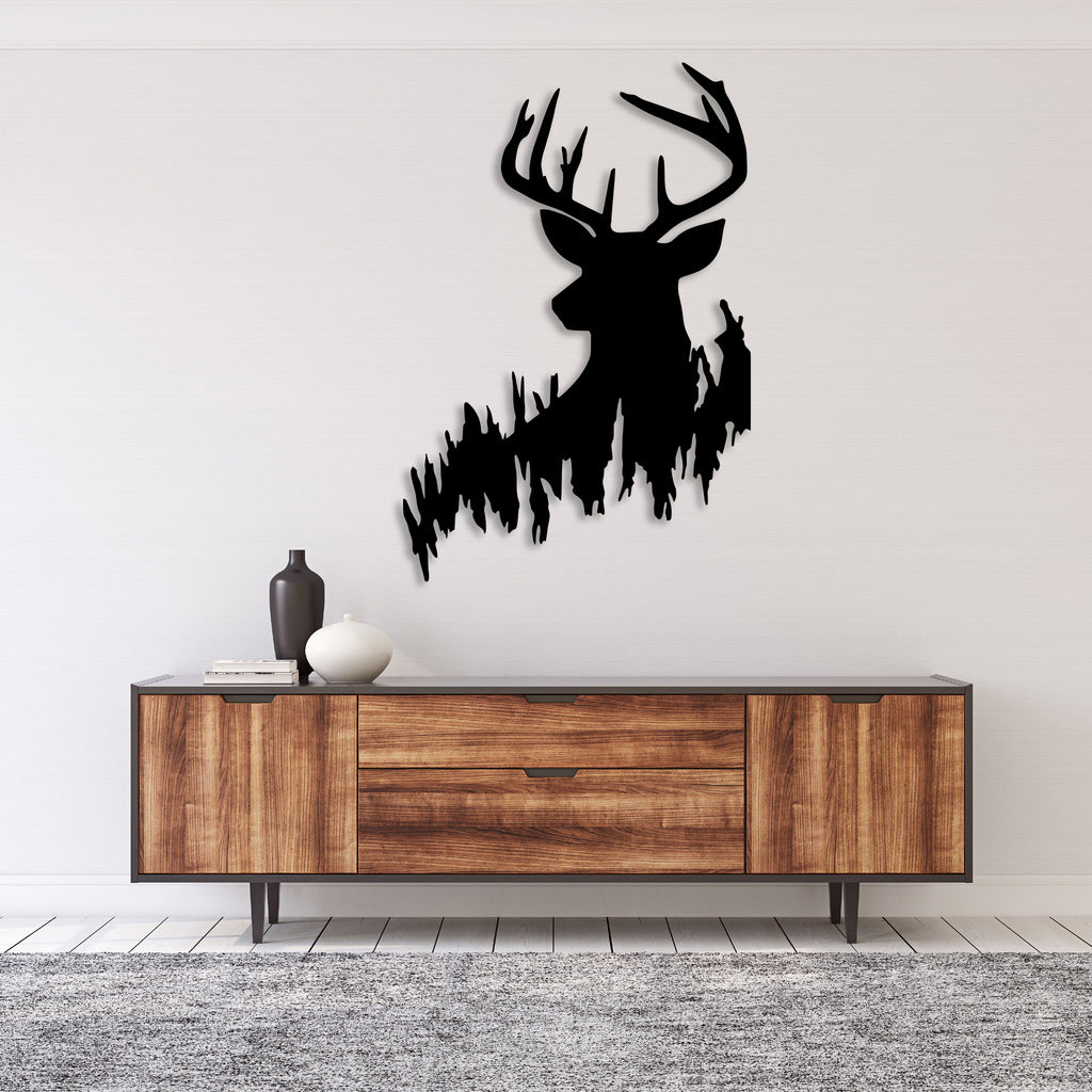 Deer In The Woods - Metal Wall Art - MetalPlex