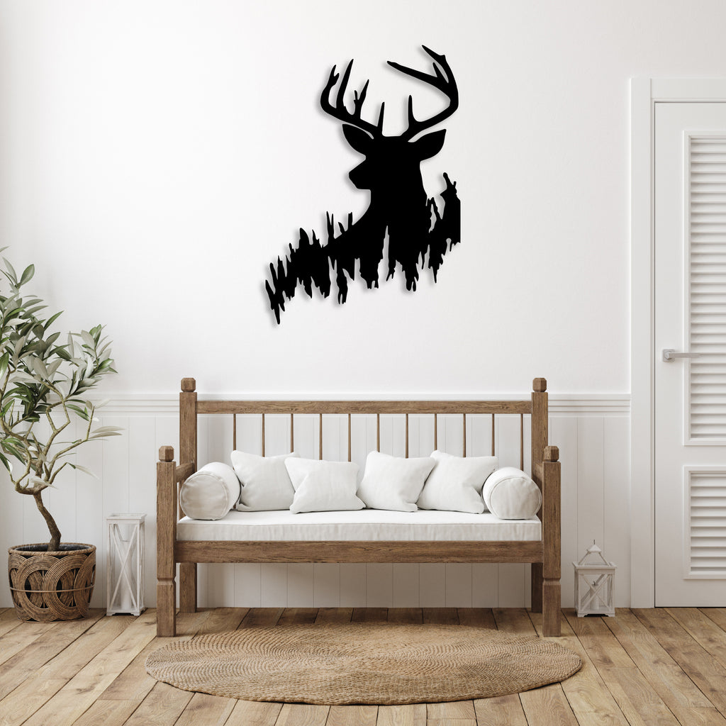 Deer In The Woods - Metal Wall Art - MetalPlex