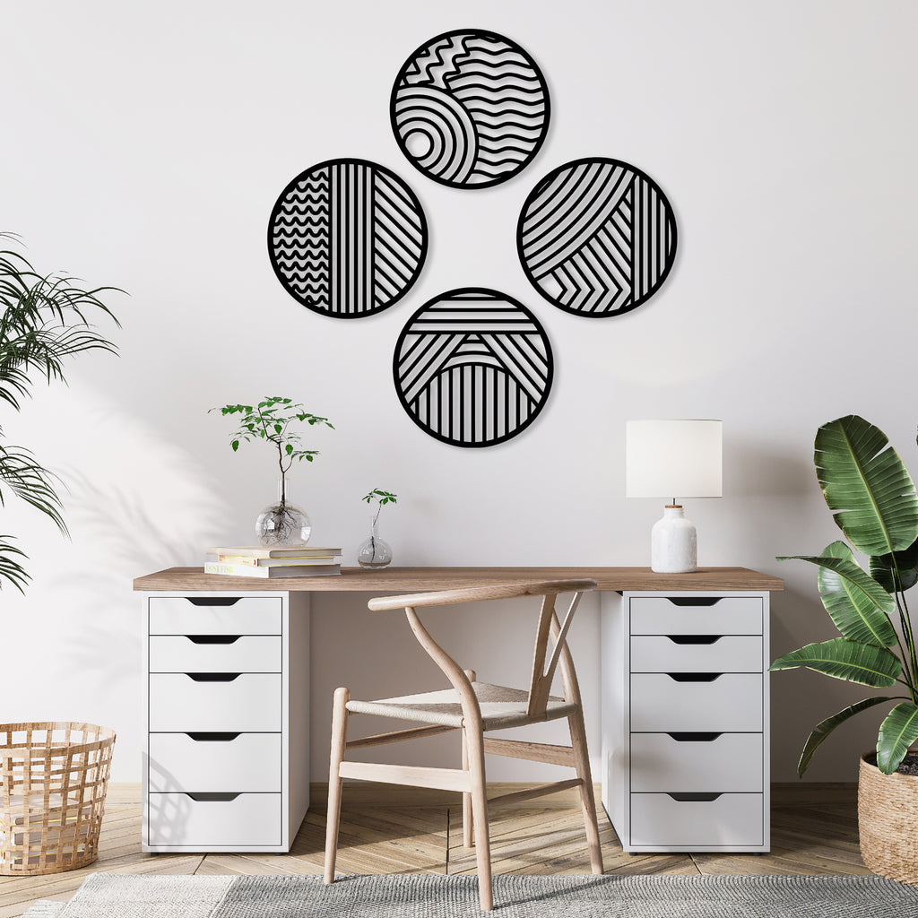 Modern Circles (4 Piece Set) - Metal Wall Art - MetalPlex