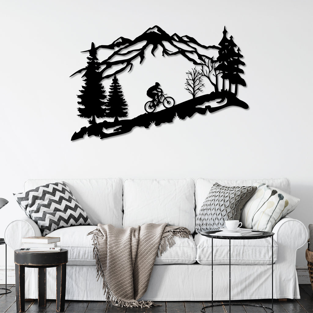 Mountain Biker Scenery- Metal Wall Art - MetalPlex