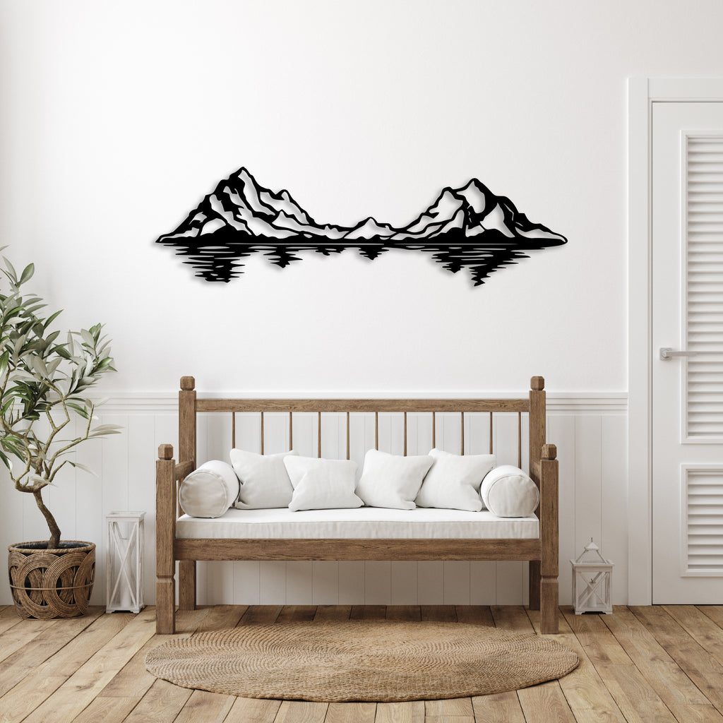 Mountain Range Reflection - Metal Wall Art - MetalPlex