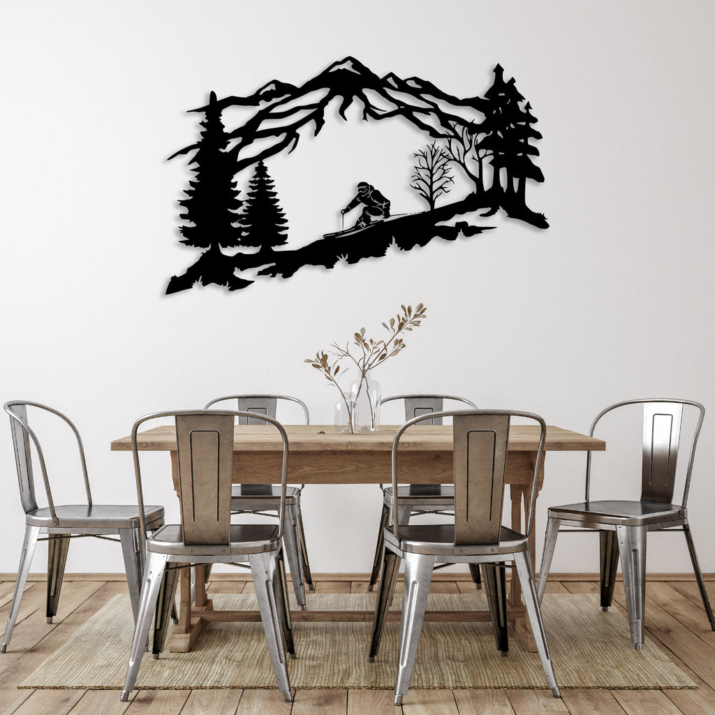 Mountain Skier - Metal Wall Art - MetalPlex