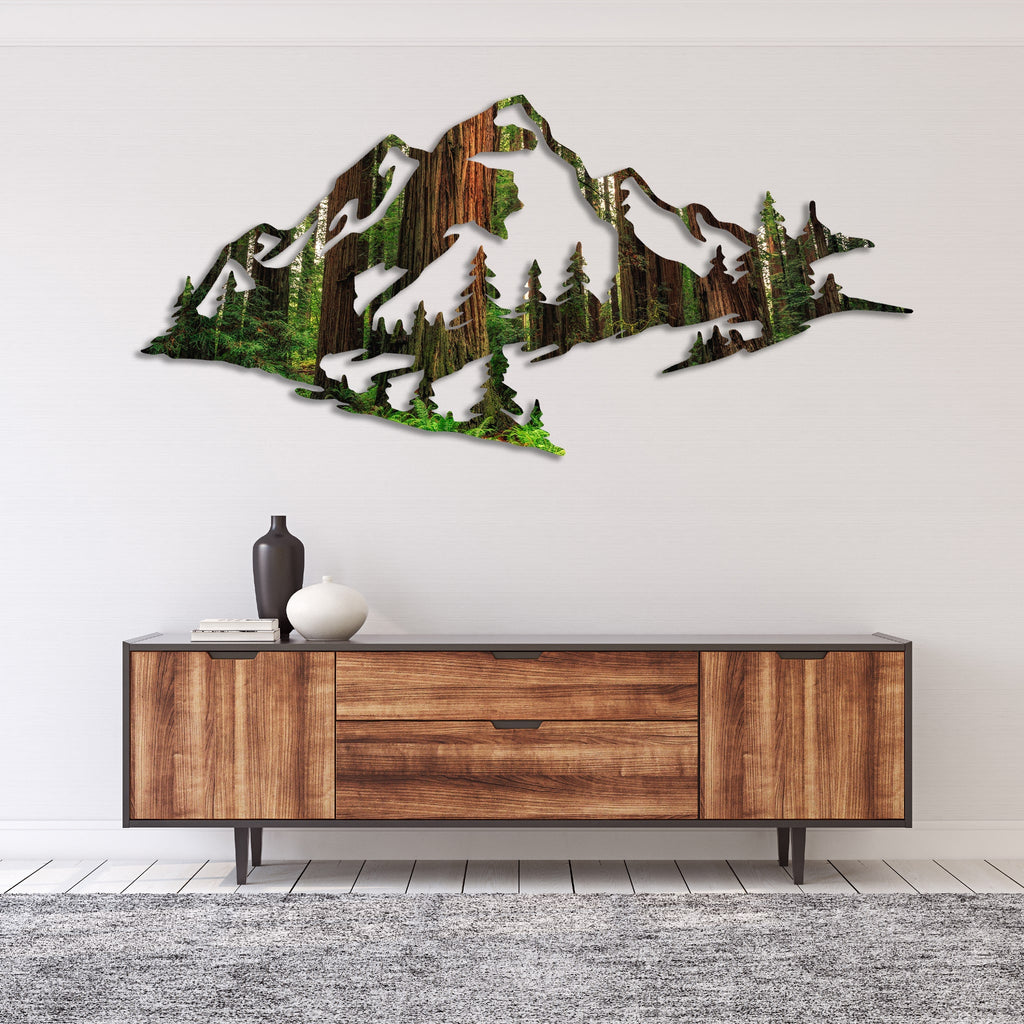 Redwood Mountain Range View - Metal Wall Art - MetalPlex