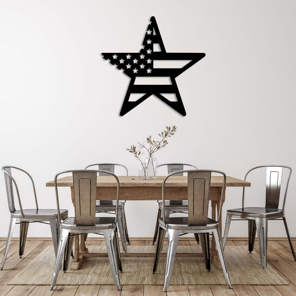 American Flag Star - Metal Wall Art - MetalPlex
