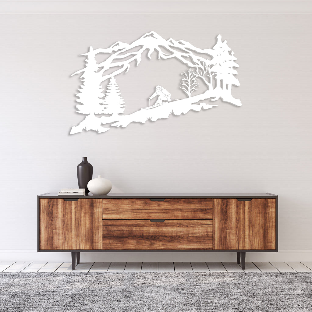 Mountain Skier - Metal Wall Art - MetalPlex