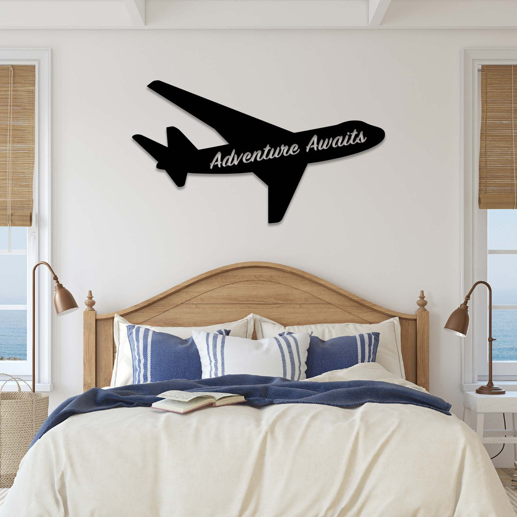 Adventure Awaits Airplane - Metal Wall Art - MetalPlex