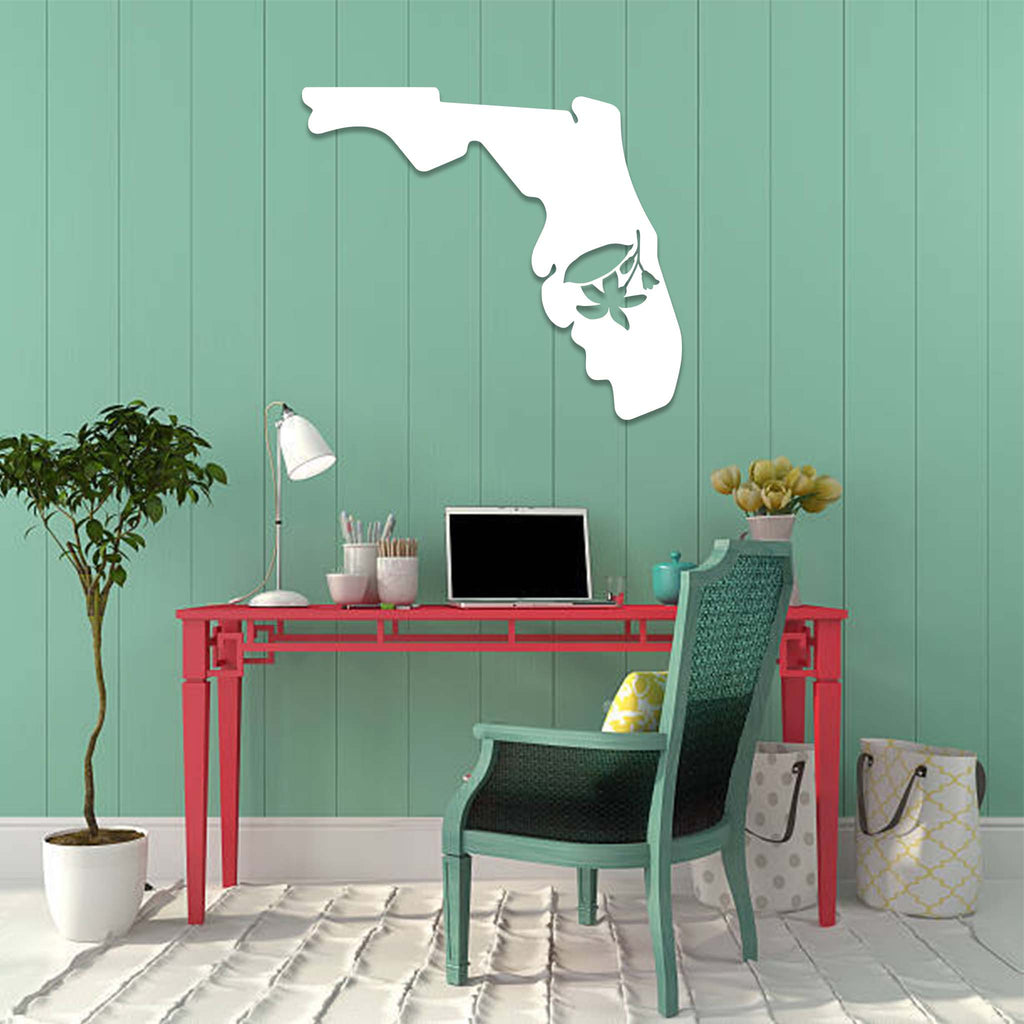 Orange Blossom Florida State - Metal Wall Art - MetalPlex
