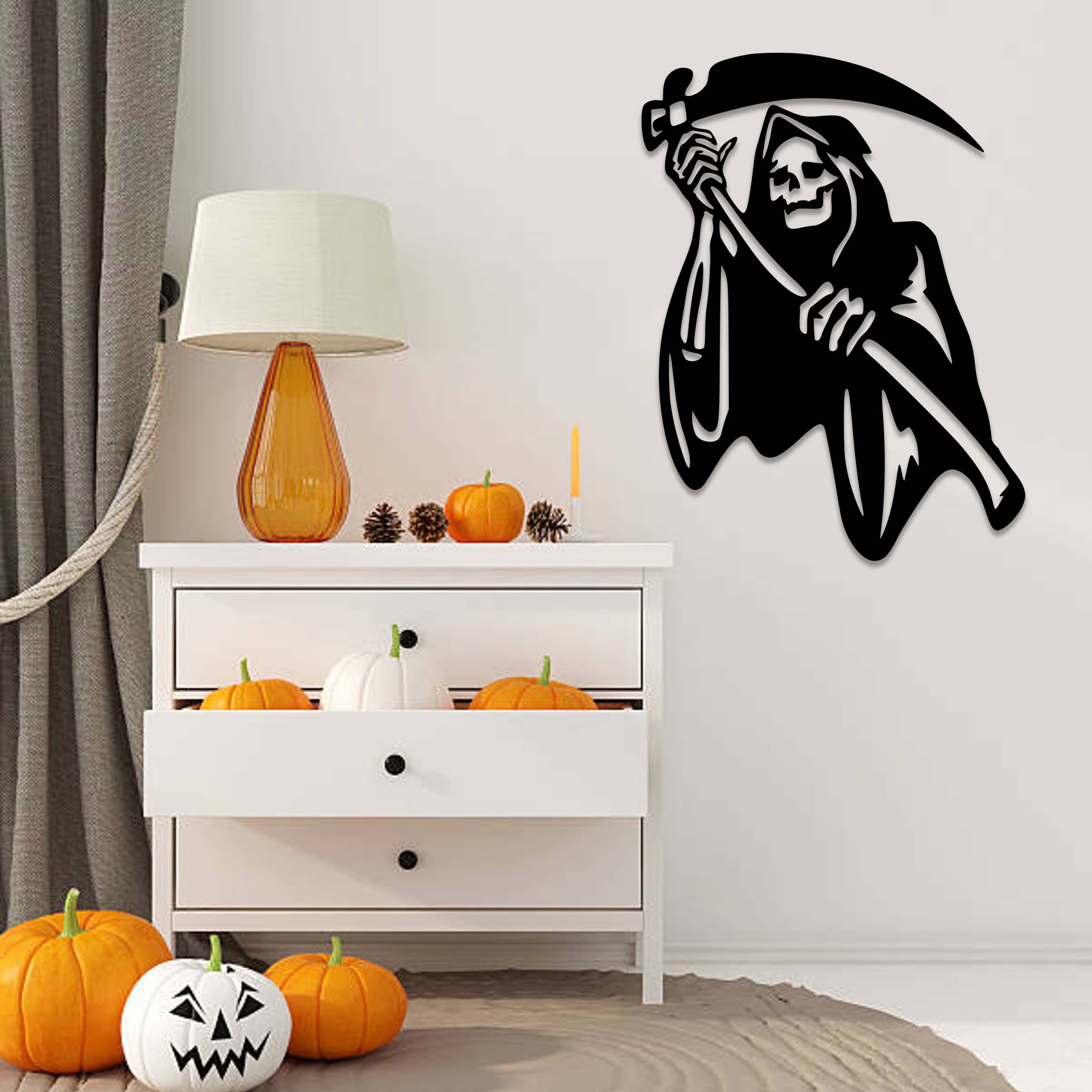 Vinyl Wall Decal Grim Reaper Horror Art Stickers Mural Unique Gift (44 —  Wallstickers4you