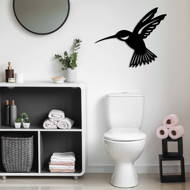 Hummingbird Metal Wall Art by Metalplex: A mesmerizing image capturing the grace of a hummingbird in mid-flight, intricately crafted to bring nature&