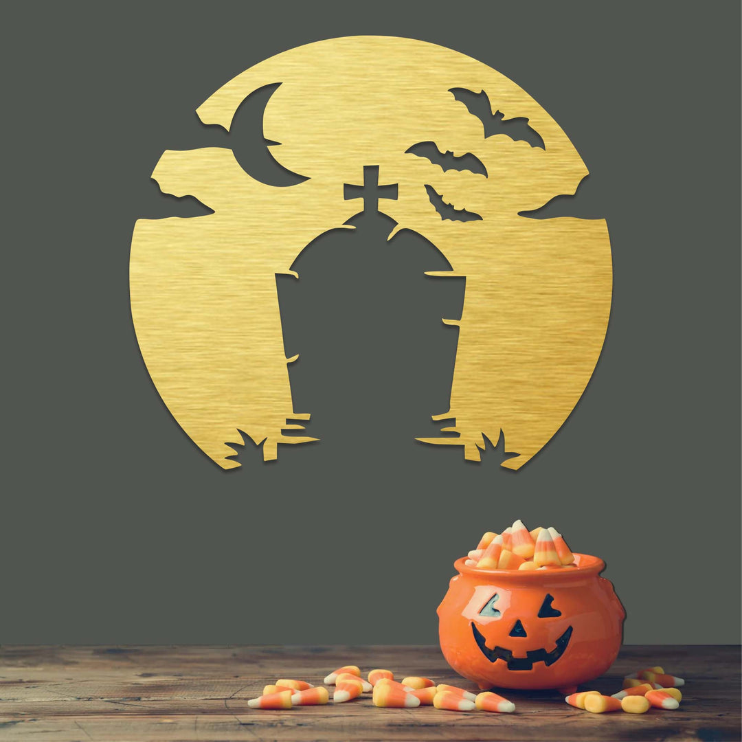 Spooky Tombstone - Metal Wall Art - MetalPlex