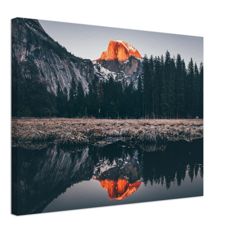 Captivate your space with the breathtaking beauty of the Yosemite Sunset Print from Metalplex. This stunning metal wall art captures the vibrant hues of a Yosemite sunset, bringing nature&
