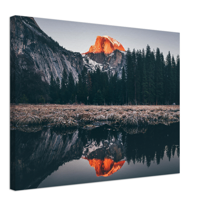 Captivate your space with the breathtaking beauty of the Yosemite Sunset Print from Metalplex. This stunning metal wall art captures the vibrant hues of a Yosemite sunset, bringing nature&