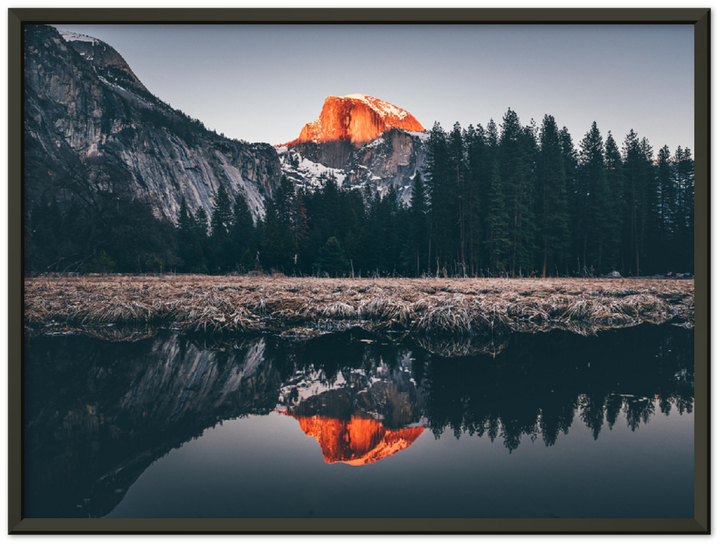 Captivate your space with the breathtaking beauty of the Yosemite Sunset Print from Metalplex. This stunning metal wall art captures the vibrant hues of a Yosemite sunset, bringing nature&
