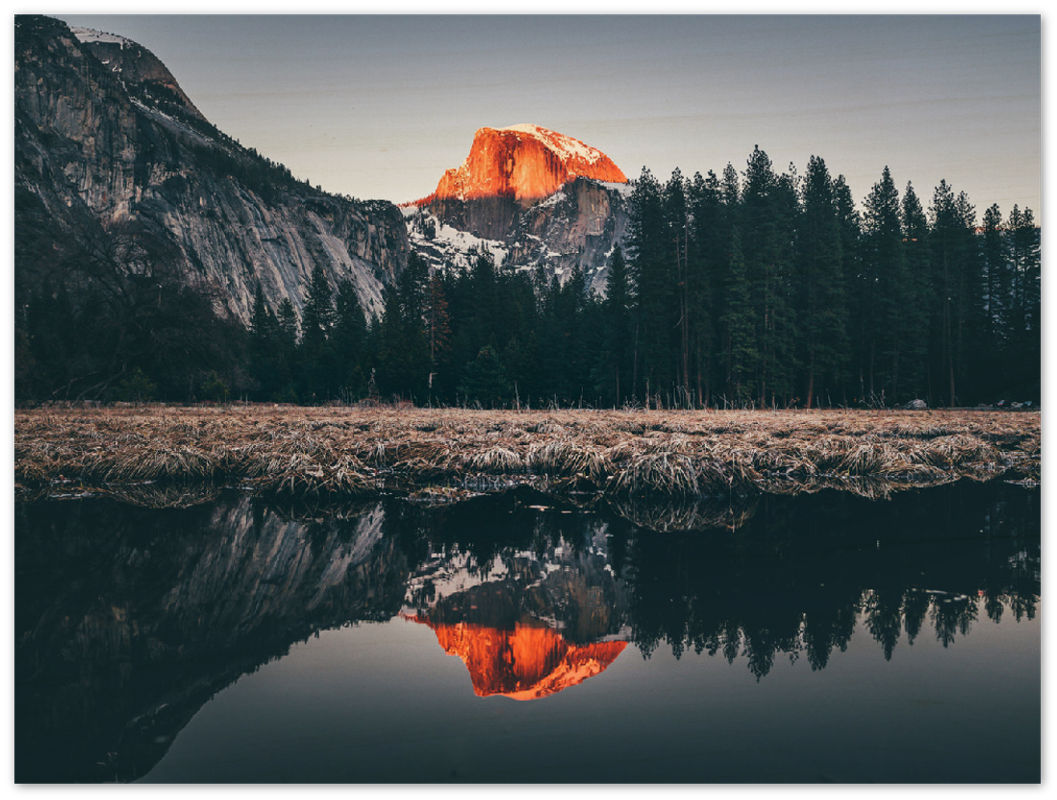 Captivate your space with the breathtaking beauty of the Yosemite Sunset Print from Metalplex. This stunning metal wall art captures the vibrant hues of a Yosemite sunset, bringing nature&